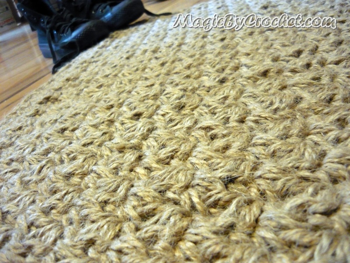 Doormat Jute Crochet Rug , Floor Mat Door Mat Handmade Rug, no.033